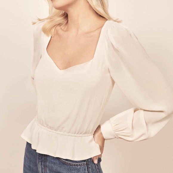 Reformation Tops - Reformation Valencia Top Cream